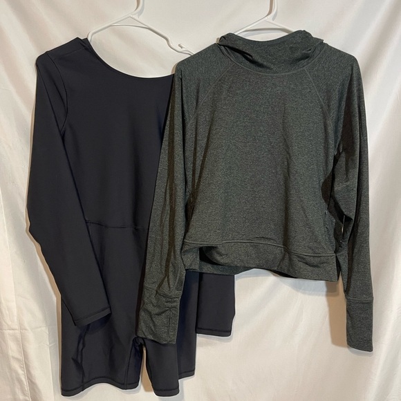 Old Navy Active XL ✨Bundle✨ Black Relaxed Long Sleeve Bodysuit & Cropped Hoodie - Picture 1 of 14